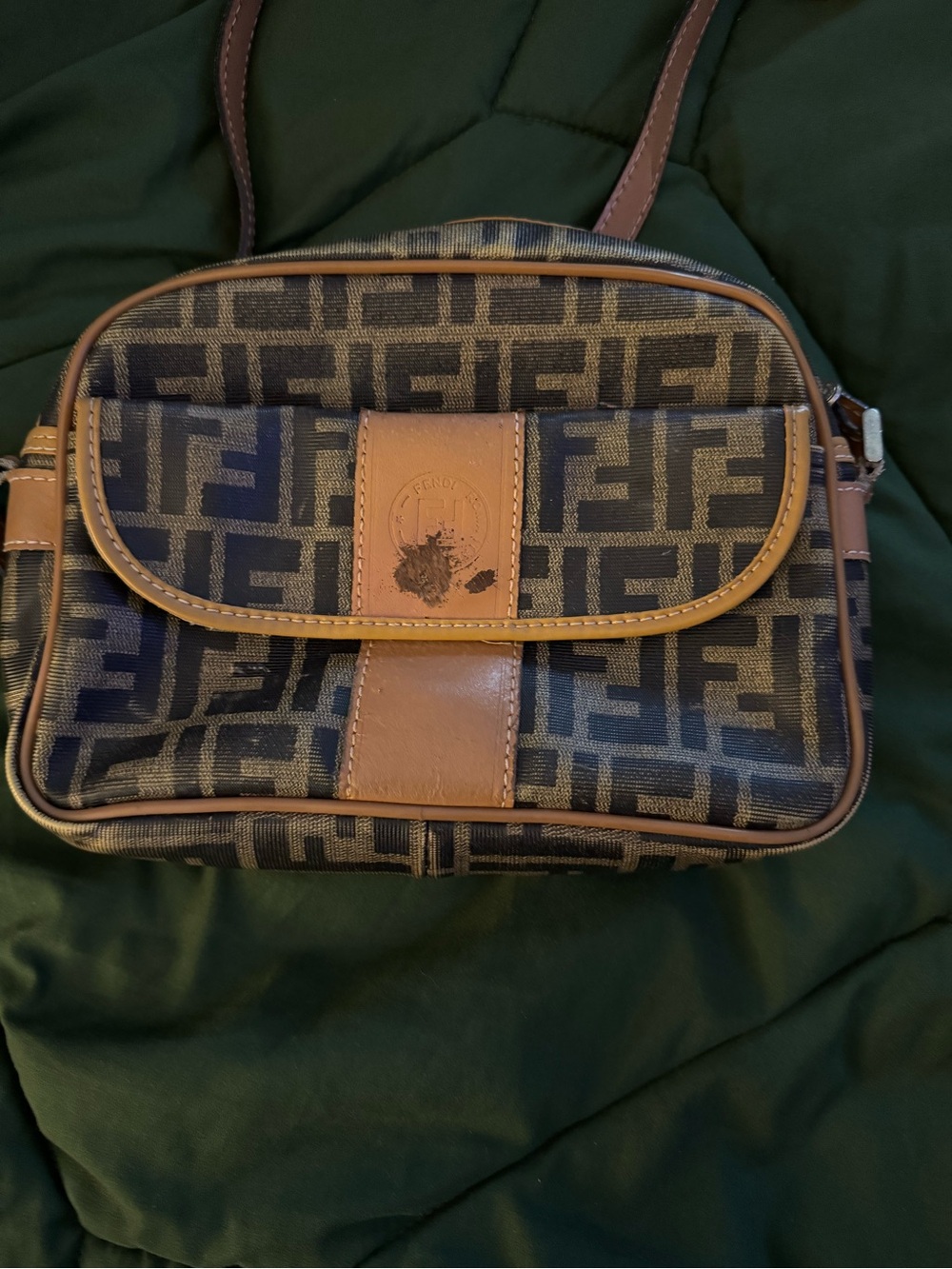Fendi Brown Monogram Messenger Crossbody Bag